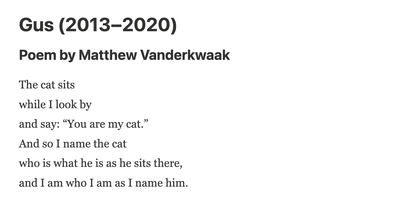 POEM: Gus (2013–2020)